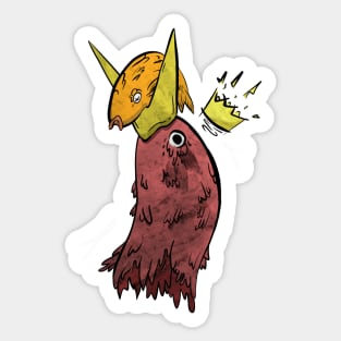 King Caught Fish Animal Bright Tattoo Character Sticker